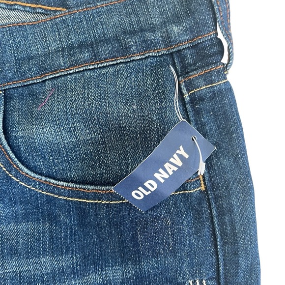 NWT Old Navy Women's Size 16 Stretch The Diva Shorts Denim Medium Wash Patches - Picture 4 of 9